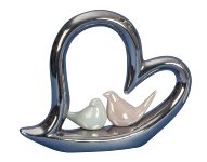Herz-Skulptur silber mit 2 kleinen