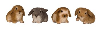 Bunny with floppy ear h=6,5-7cm l=9-10cm