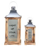 Wooden lantern with words set of 2 pcs