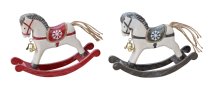 Wooden rocking horse with bell red &