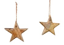 Wooden stars for hanging 10x1,5cm