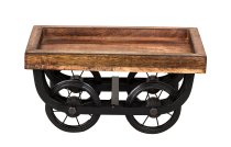Wooden cart small h=13cm, 25x15cm