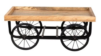 Wooden cart big h=21,5cm, 50,5x30cm