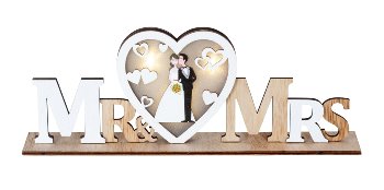 Wooden plate "MR. & MRS." with bridal