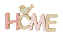 Schriftzug "Home" mit Vogel h=11cm