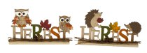 Wooden words "Herbst" with owl &