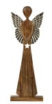 Wooden angel with silver wings & star