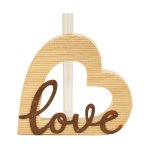 Wooden heart with words "Love" & mini