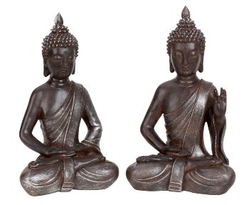 Buddha sitting brown h=31cm w=18,5cm