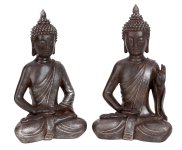 Buddha sitting brown h=31cm asst.