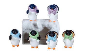 Pinguin stehend mit dickem Schal h=8,5cm