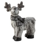 Elk with scarf grey/silver h=37cm w=32cm