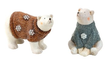 Polar bears with pullover h=14+16cm
