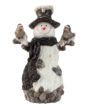 Snowman with cones and glitter h=49cm