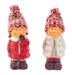 Winter Kids red w. fabric hat h=12-13cm