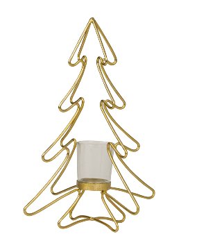 Metal tree gold with tealight holder