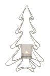 Metal tree silver with tealight holder