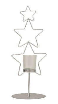 Metal star decoration silver with