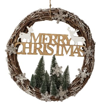 Xmas door wreath "Merry Christmas" with