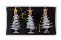 Glass tree with golden star for hanging