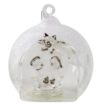 Glass ball with nativity for hanging