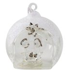 Glass ball with nativity set for hanging