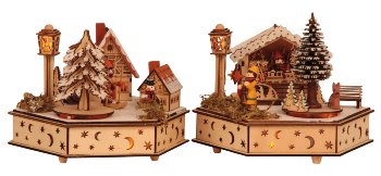 Winter landscape-music box with LED
