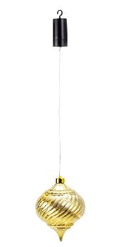 Weihnachtszapfen golden mit LED d=15cm