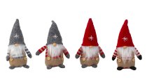 Fabric Gnome h=15cm asst. in wooden box