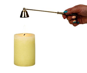 Metal candlesnuffer gold l=23,5cm