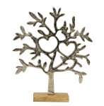 Family tree 2 hearts on wooden base