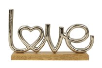 Word "Love" on wooden base h=12cm w=20cm