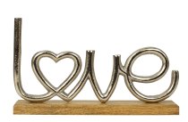 Word "Love" on wooden base h=14,5cm
