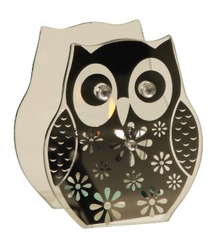 Glass-tealightholder owl for 1 tealight