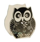 Glass-tealightholder owl for 1 tealight