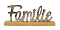 Schriftzug "Familie" auf Holzsockel