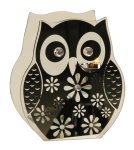 Glass tealightholder owl for 2 tealight