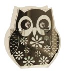 Glass tealightholder owl for 3 tealight