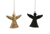 Metal angel black & gold for hanging