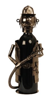 Metal wine-bottleholder 'firefighter'