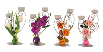 Tealightholder with flower decoration