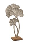 Sculpture 3 tropical leaves silver on