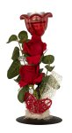 Metal decoration with red rose