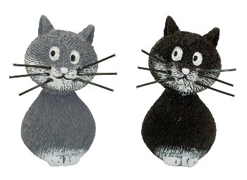 Katzen stehend grau und schwarz klein