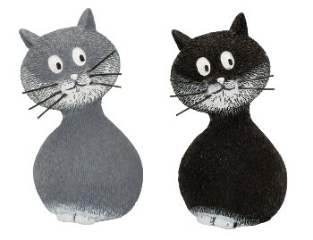 Katzen stehend grau und schwarz mittel