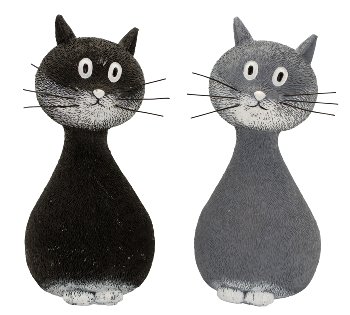Katzen stehend grau und schwarz groß