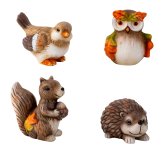 Owl, Bird, Hedgehog & Squirrel as