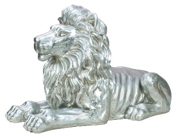 Lion silver lying h=56cm w=88cm