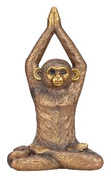 Monkey Yoga figure brown/gold h=65cm