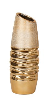 Vase modern rund "gold" h=27,5cm d=9,5cm